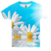 Дитяча 3D футболка з ромашками в воді