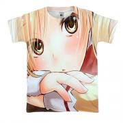 3D футболка с Аниме грустной девушкой