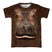 3D футболка с головой бегемота