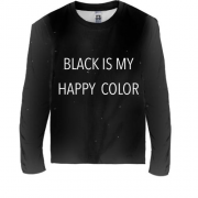 Детский 3D лонгслив Black is my happy color