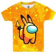 Дитяча 3D футболка AMONG US - Pikachu