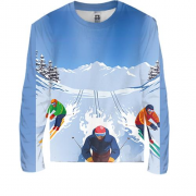 Детский 3D лонгслив Skiers Art