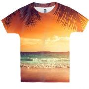 Дитяча 3D футболка Тропічний захід сонця