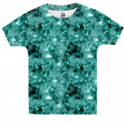 Детская 3D футболка с темно-синими кристаллами
