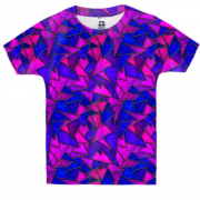 Дитяча 3D футболка з трикутним фіолетовим вітражем
