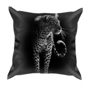 3D подушка з чорно-білим леопардом