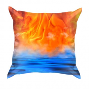 3D подушка Вода і полум'я