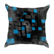 3D подушка з чорно-синіми кубами