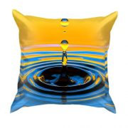 3D подушка З жовто-синьою краплею води