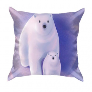 3D подушка з білими ведмедями