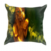 3D подушка с львицей