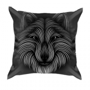 3D подушка с контурным волком