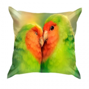 3D подушка с влюбленными попугаями