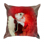 3D подушка с красным попугаем