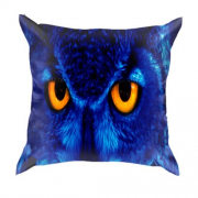 3D подушка с совой на синем фоне