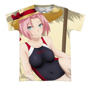 3D футболка Sakura on the beach