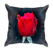 3D подушка з трояндою під дощем