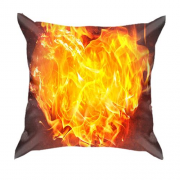 3D подушка с огненным сердцем