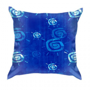 3D подушка з синіми іконками сонця