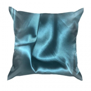 3D подушка с синей шелковой тканью