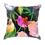 3D подушка с иллюстрированными цветами