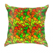 3D подушка с треугольным желтым витражом