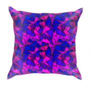 3D подушка с треугольным фиолетовым витражом