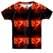 Детская 3D футболка с надписью "love"