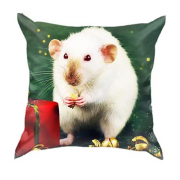 3D подушка с новогодней крысой и подарком 2020