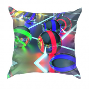3D подушка с объемными разноцветными шариками