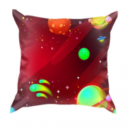 3D подушка с яркими планетами