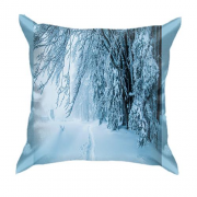 3D подушка зі сніговим лісом