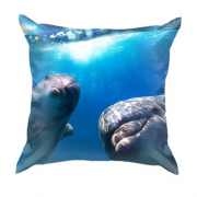3D подушка з радісними дельфінами