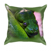 3D подушка із зеленою змією рептилією