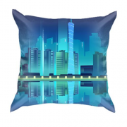 3D подушка с градиентным ночным городом