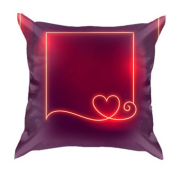 3D подушка с неоновой рамкой и сердечком