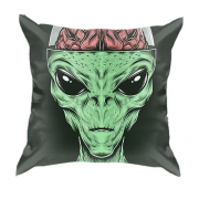 3D подушка с пришельцем и мозгом