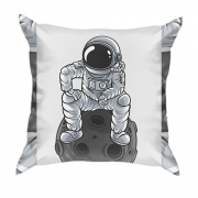 3D подушка з астронавтом, що сидить на Місяці