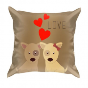 3D подушка с влюбленными собаками