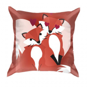 3D подушка з закоханим лисом і лисицею