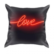 3D подушка с неоновой надписью "Love"