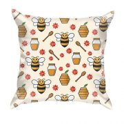 3D подушка с пчелами и медом