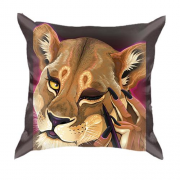 3D подушка с накрашеной львицей