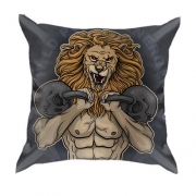 3D подушка со львом бодибилдером
