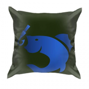 3D подушка з синьою рибою на гачку