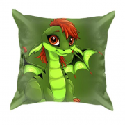 3D подушка с зеленым дракончиком