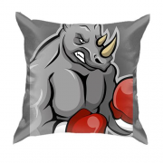 3D подушка с носорогом боксером