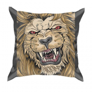 3D подушка с львом и оскалом