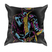 3D подушка с красочным исполнителем гитаристом
