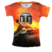 Жіноча 3D футболка World of Tanks (Fire)